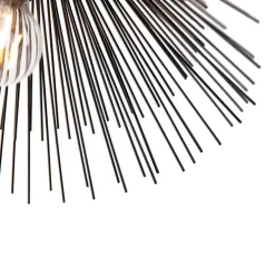 Art Deco plafondlamp zwart met lichteffect - Broom