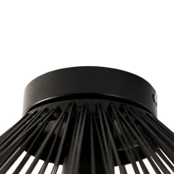 Art Deco plafondlamp zwart met lichteffect - Broom