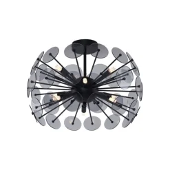 Art Deco plafondlamp zwart met smoke - Atomic