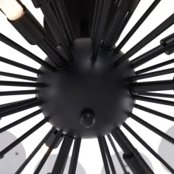 Art Deco plafondlamp zwart met smoke - Atomic