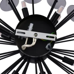 Art Deco plafondlamp zwart met smoke - Atomic