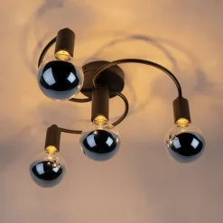 Art deco plafondlamp zwart 4-lichts - Facil