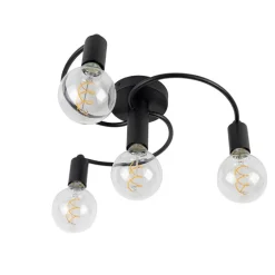 Art deco plafondlamp zwart 4-lichts - Facil