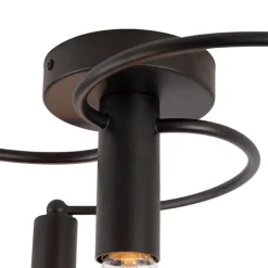 Art deco plafondlamp zwart 4-lichts - Facil