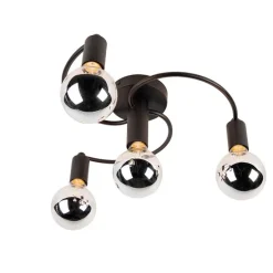 Art deco plafondlamp zwart 4-lichts - Facil