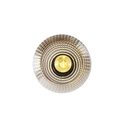 Art Deco plafondlamp zwart met smoke glas - Sphere