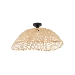 Art Deco plafondlamp zwart met naturel bamboe 60cm - Alka
