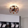 Art Deco plafondlamp zwart met amber en smoke - Atomic