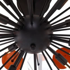 Art Deco plafondlamp zwart met amber en smoke - Atomic