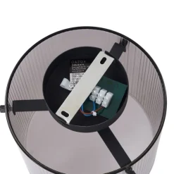 Art Deco plafondlamp zwart met smoke glas - Laura