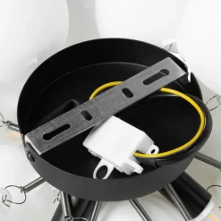 Art deco plafondlamp zwart met opaal glas 3-lichts - Uvas