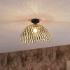 Art Deco plafondlamp zwart bamboe 40cm - Alka