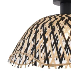 Art Deco plafondlamp zwart bamboe 40cm - Alka