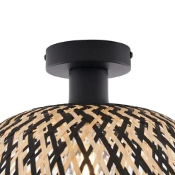 Art Deco plafondlamp zwart bamboe 40cm - Alka