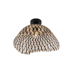 Art Deco plafondlamp zwart bamboe 40cm - Alka