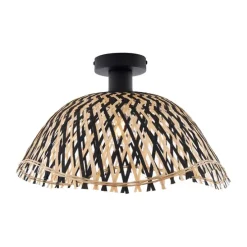 Art Deco plafondlamp zwart bamboe 40cm - Alka