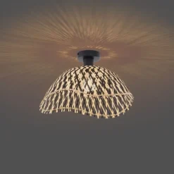 Art Deco plafondlamp zwart bamboe 40cm - Alka