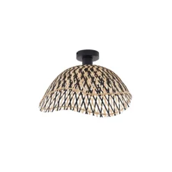 Art Deco plafondlamp zwart bamboe 40cm - Alka