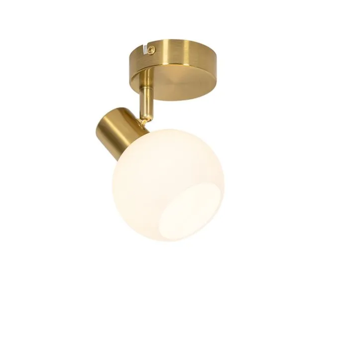 Art Deco spot goud met opaal glas verstelbaar - Anouk