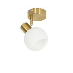 Art Deco spot goud met opaal glas verstelbaar - Anouk