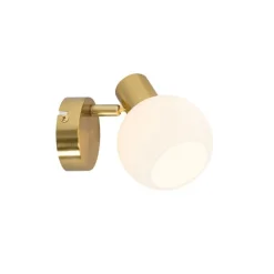 Art Deco spot goud met opaal glas verstelbaar - Anouk