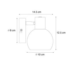 Art Deco spot goud met opaal glas verstelbaar - Anouk