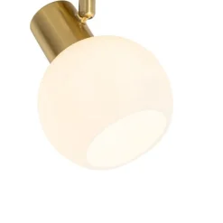 Art Deco spot goud met opaal glas verstelbaar - Anouk