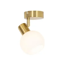 Art Deco spot goud met opaal glas verstelbaar - Anouk