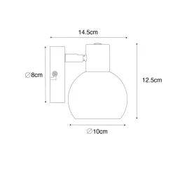 Art Deco spot goud met roze glas - Vidro