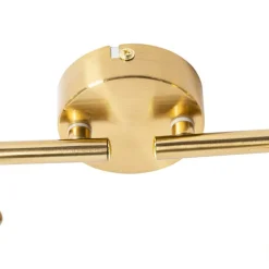 Art Deco spot goud met roze glas 4-lichts - Vidro