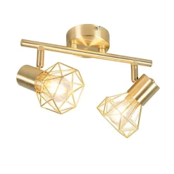 Art deco spot messing draai- en kantelbaar 2-lichts - Mosh