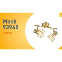 Art deco spot messing draai- en kantelbaar 2-lichts - Mosh