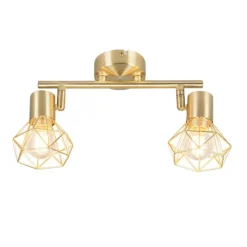 Art deco spot messing draai- en kantelbaar 2-lichts - Mosh