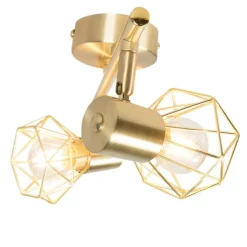 Art deco spot messing draai- en kantelbaar 2-lichts - Mosh
