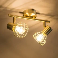 Art deco spot messing draai- en kantelbaar 2-lichts - Mosh