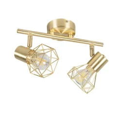 Art deco spot messing draai- en kantelbaar 2-lichts - Mosh