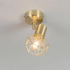 Art deco spot messing draai- en kantelbaar - Mosh