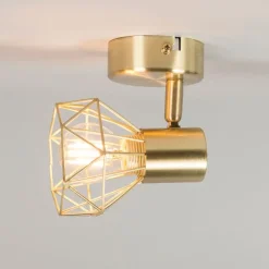 Art deco spot messing draai- en kantelbaar - Mosh