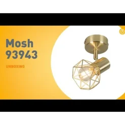 Art deco spot messing draai- en kantelbaar - Mosh