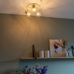 Art deco spot messing draai- en kantelbaar 3-lichts - Mosh