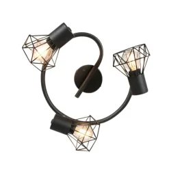 Art deco spot zwart draai- en kantelbaar 3-lichts - Mosh