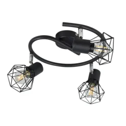 Art deco spot zwart draai- en kantelbaar 3-lichts - Mosh