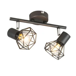 Art deco spot zwart draai- en kantelbaar 2-lichts - Mosh