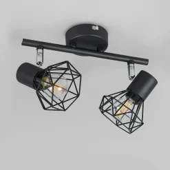 Art deco spot zwart draai- en kantelbaar 2-lichts - Mosh