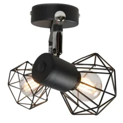 Art deco spot zwart draai- en kantelbaar 2-lichts - Mosh