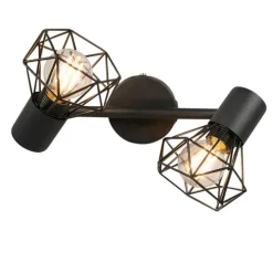 Art deco spot zwart draai- en kantelbaar 2-lichts - Mosh