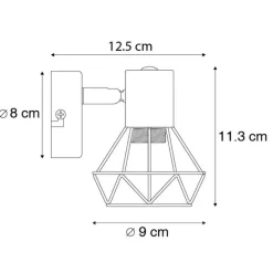 Art Deco spot zwart draai- en kantelbaar - Mosh