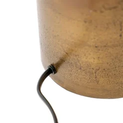 Art Deco tafellamp brons velours kap rood 50 cm - Diverso