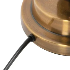 Art Deco tafellamp brons 35 cm velours kap rood - Torre