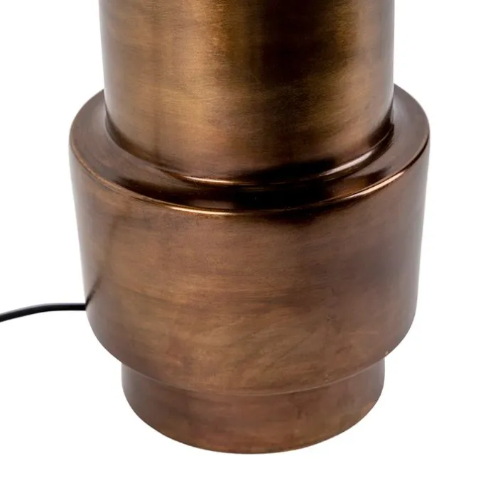 Art deco tafellamp brons velours kap zwart met goud 50 cm - Bruut